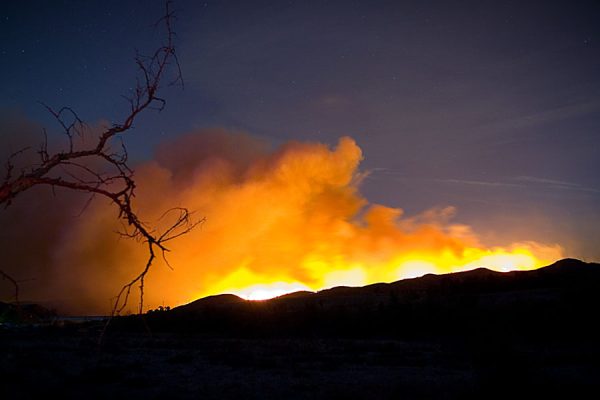 As they are currently in Los Angeles, forest fires roared in Orange County in Southern California in February of 2006. Image accessed on the Flickr account of Lan Bui. Reposted here under a creative commons license. 