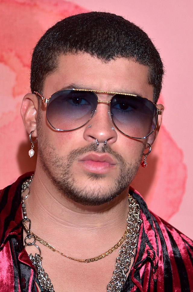 Bad Bunny arrives for an awards ceremony on Oct. 11, 2019 in Los Angeles.