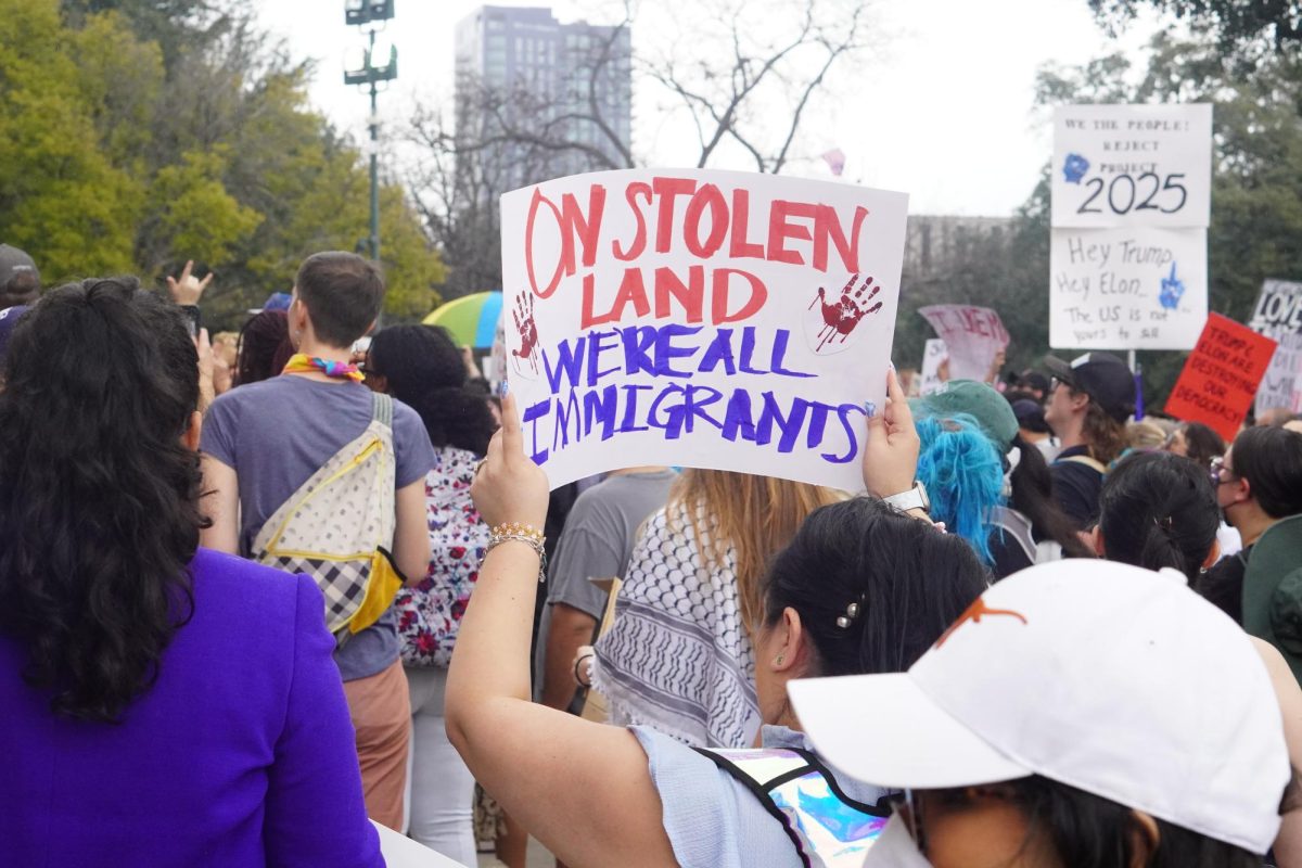 During the Austin anti-Trump rally at the Capitol on Feb. 5, resistance to Trump's plans to ramp up deportation of immigrants was on the top of many people's minds as reflected on their signs.