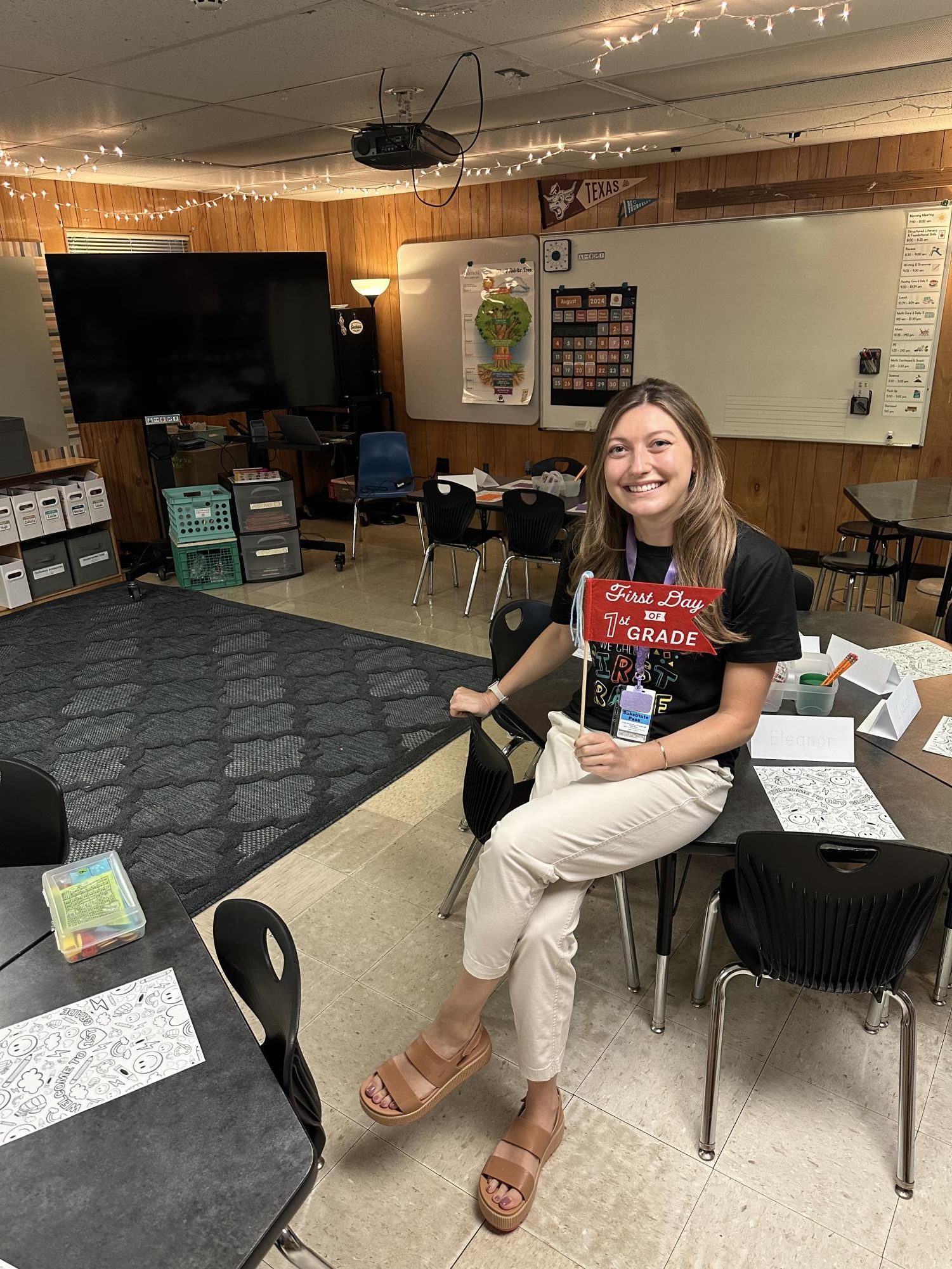 Teacher and former PAL Makala Wangrin, poses in her classroom at the beginning of the 2024 school year.