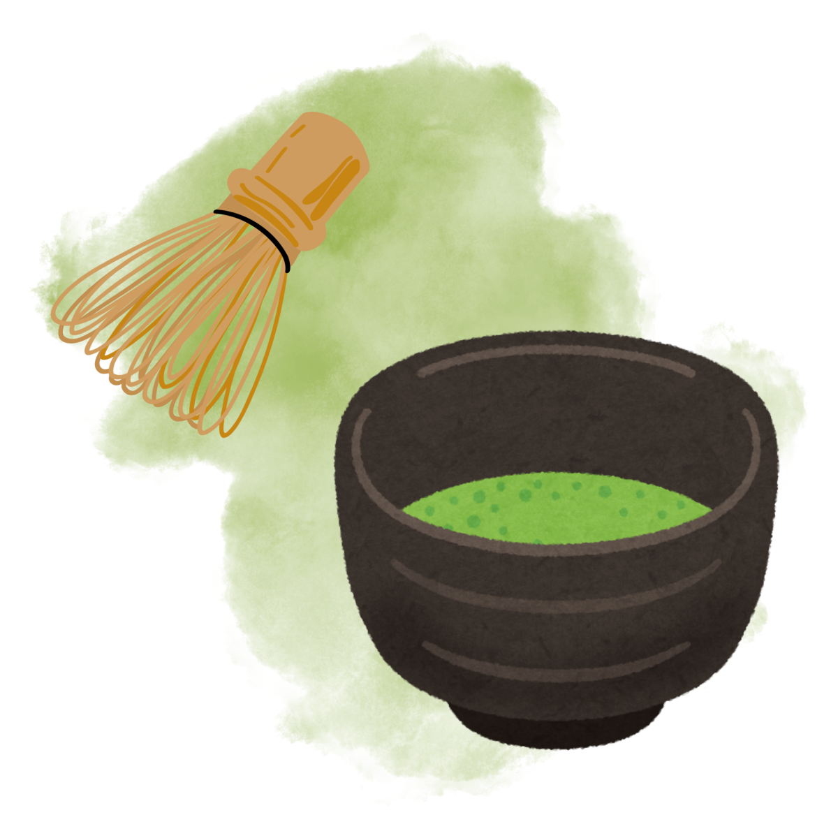 Matcha and matcha whisk (chasen). 