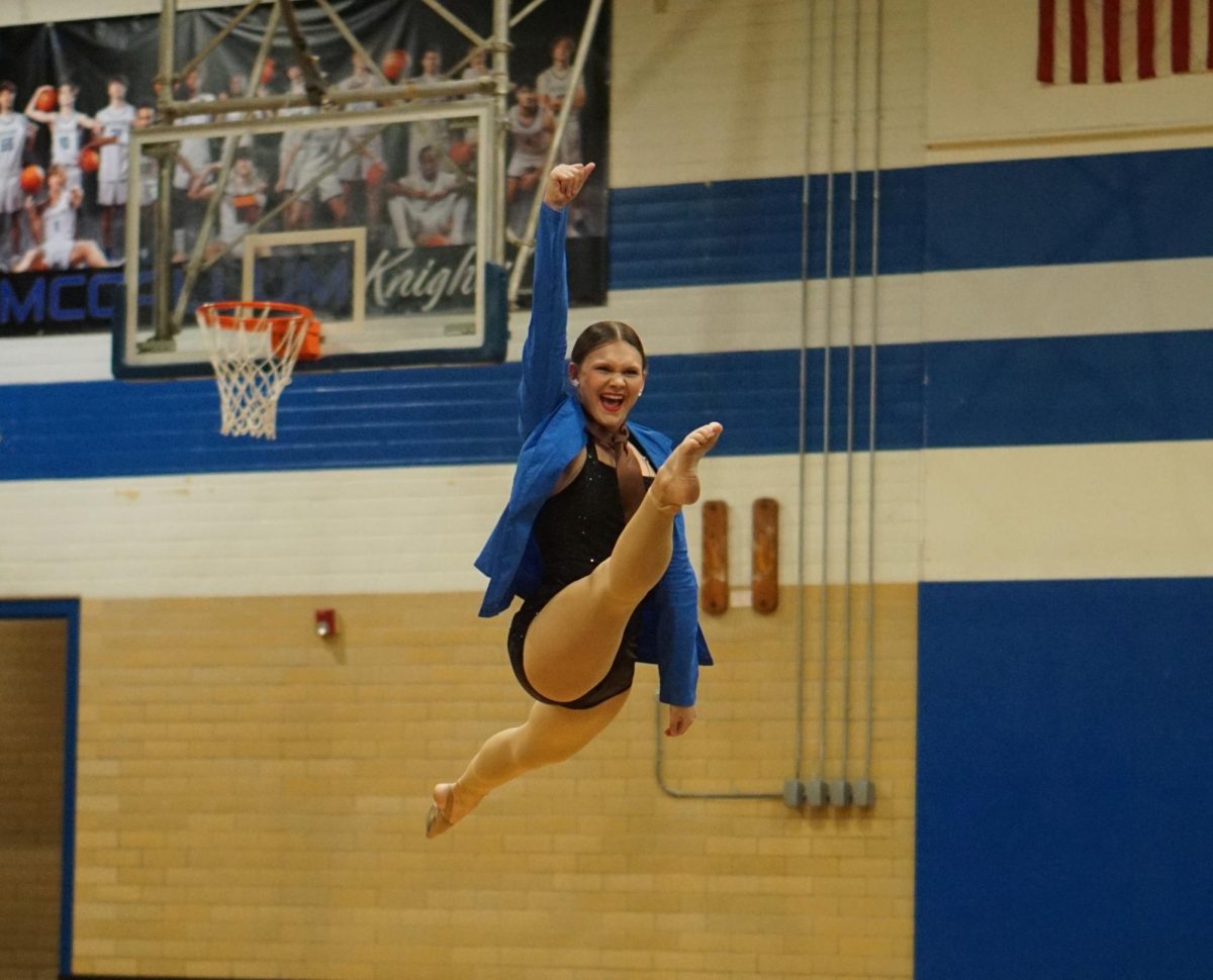 Blue Brigade performed a showoff of its contest dances in the gym on Jan. 29 in preparation for their upcoming competitions. The performance included 32 dances, with 20 of those being solos and the others being the full team, officers, or duos. Photo and caption by Daniela Di-Capua. 