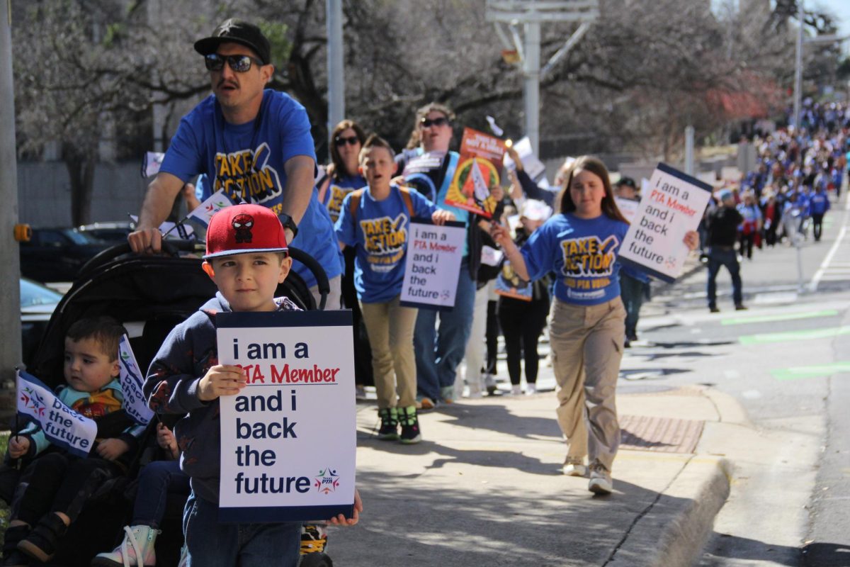 Among the attendees at the PTA rally on Monday there were lots of proud parents, advocating for their students' schools and giving their children a voice. Two parents and PTA members, Jenny Rasco and Ashley Baker, were fighting for Timbercreek Elementary in Lewisville ISD. 

“We wanted to advocate for our kids because they deserve better,” Rasco said. “We’re pushing for raising the basic allotment for students, and to make sure that Gov. Abbott knows that we don’t want the vouchers.” 

Lots of parents view the vouchers to be harmful, not just within their inner circles but across the state. 

“For me personally I don’t think my kids will be affected directly; however, vouchers don’t work for all the kids in Texas,” Rasco said. “Not every parent can come out here and advocate for that, and someone should, which is why we’re here. This shouldn’t be a political issue, it should be about the kids. It shouldn't be a right side or left side issue, just wanting the best for the future of our Texas kids.” 

Baker and Rasco were both proud of how many people showed up to spread the word, just like them, and seeing government officials alongside them. 

“The speakers were great, especially here in front of the Capitol,” Rasco said. “I’m happily relieved that all of the government isn’t supporting these vouchers we’re fighting against. It’s very comforting to know that there are people fighting with us. There’s a lot of people here, and it was a great turnout.” 

Caption by Wren Vanderford. Reporting by Mira Patel and Sofia Saucedo.