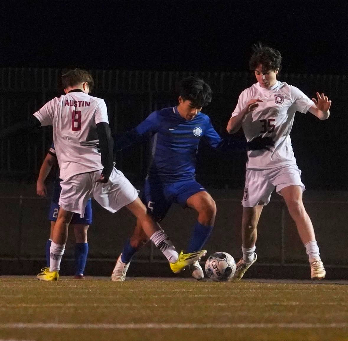 Kubala plays in a varsity game against Austin high on Monday, January 13. The Knights won 2-1.