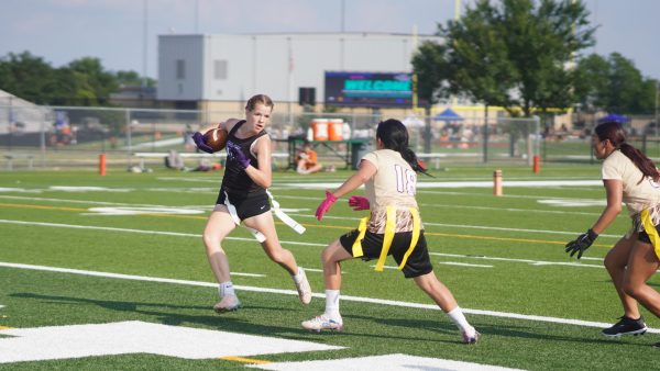Softball standout Lila Brotherton evades a Crockett defender in the Knights' victory over the Cougars in their quarterfinal matchup. The Knights would defeat Travis in the semifinal game to reach the championship where they lost to Bowie.