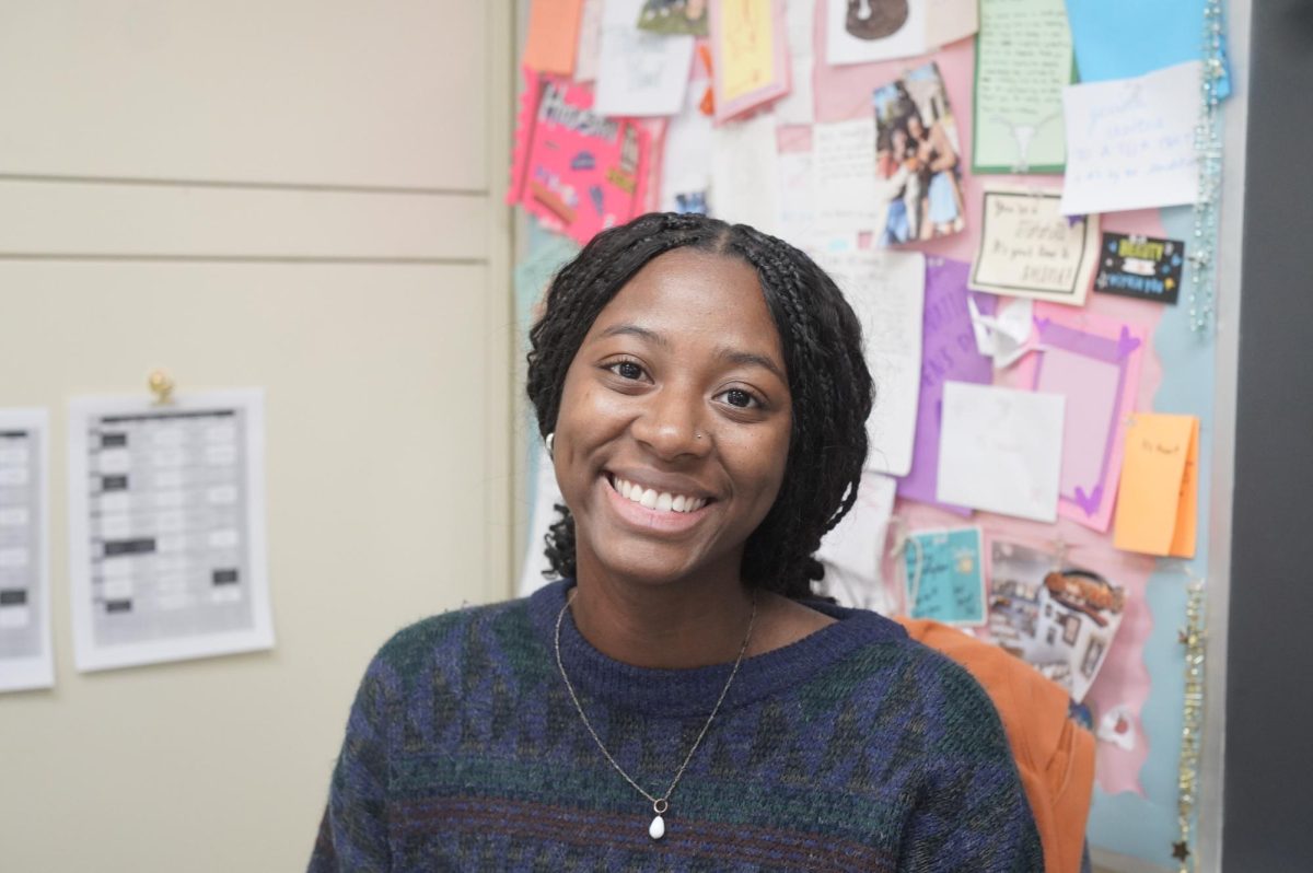 Assistant cheer coach, Jada Stewart in her classroom.