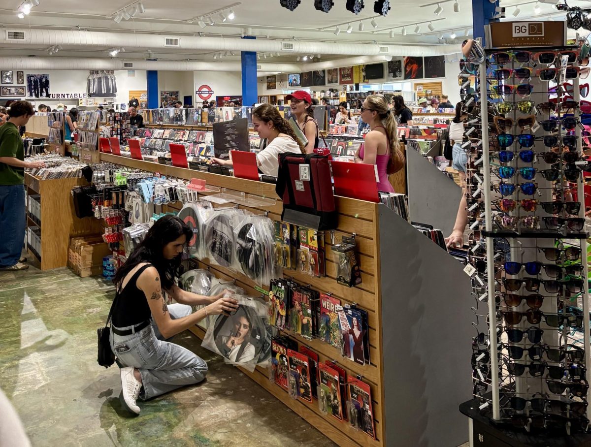 Shoppers look for records at Waterloos new location on 1105 N. Lamar. 