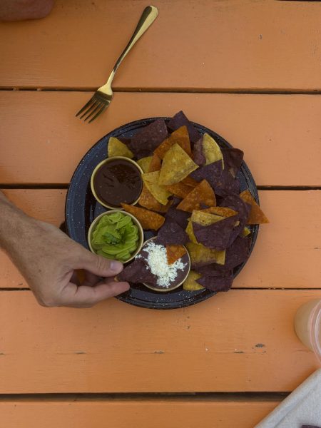 Appetizer of chips n' dips at Nixta.