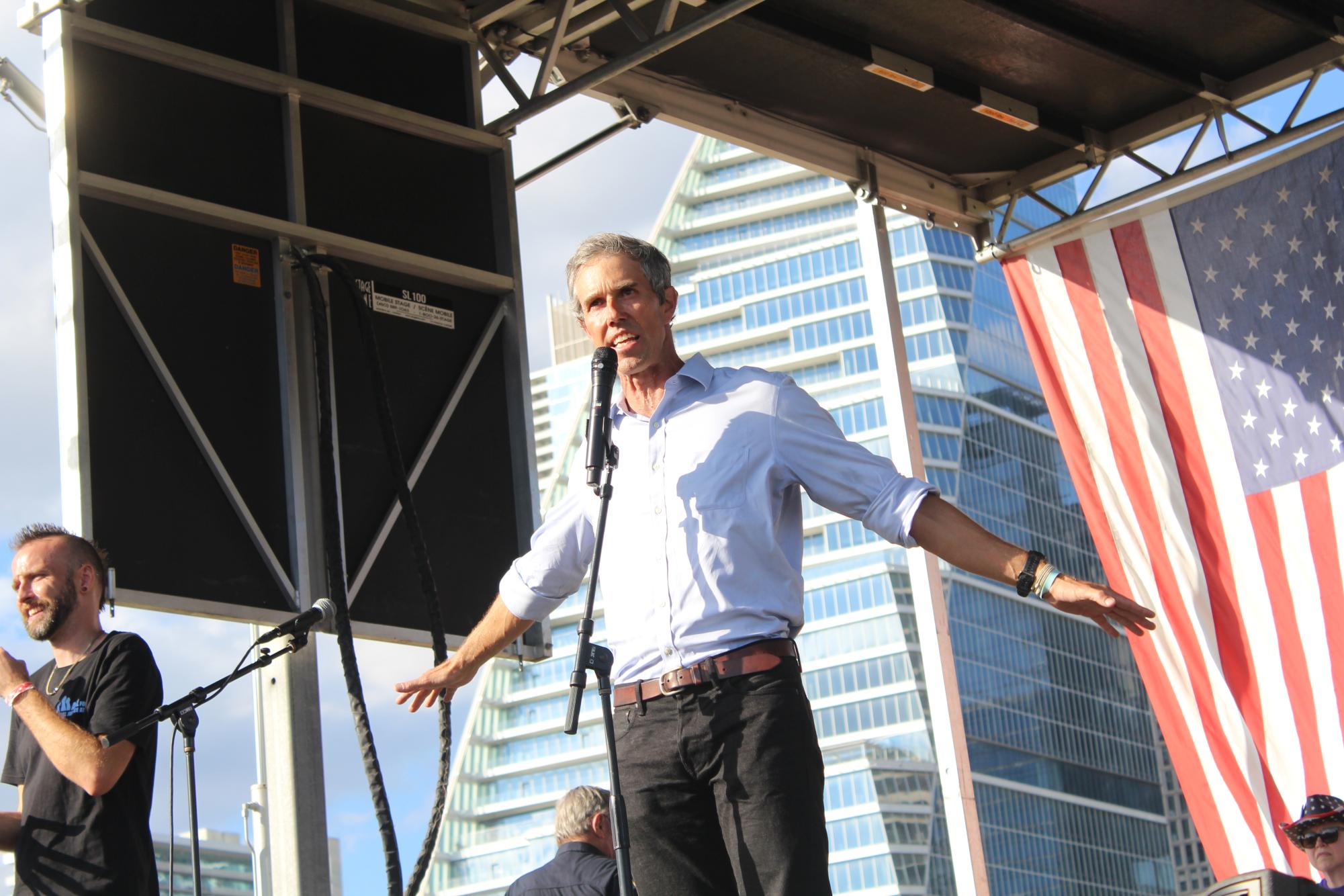 Former presidential candidate Beto O'Rourke delivers a speech on the importance of hope amid adversity.