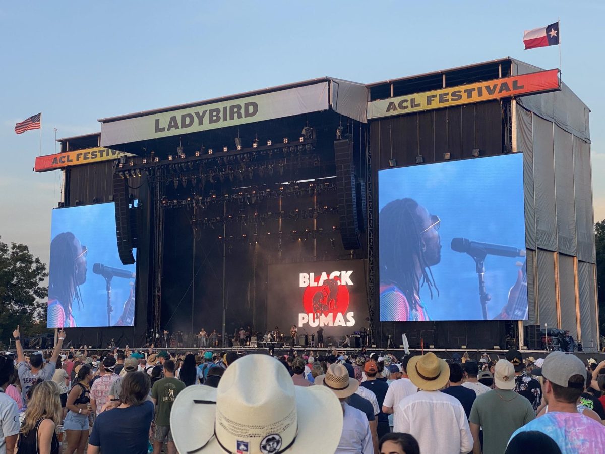 An artist performs on stage during the Austin City Limits music festival. 