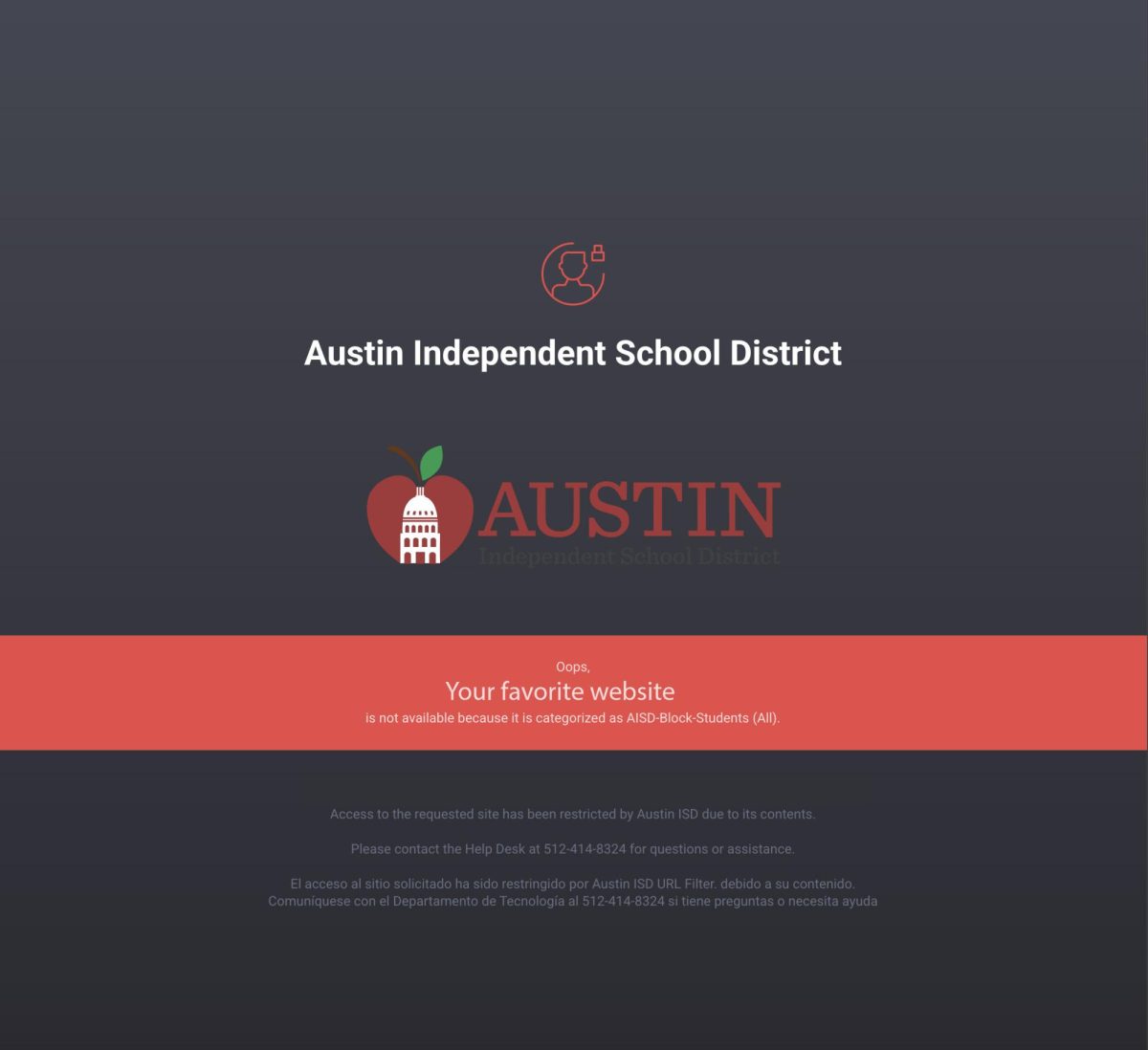 Graphic of an AISD firewall page by Delaney Lavelle