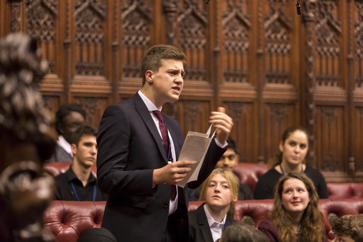 The House of Lords chamber of Britain's Parliament welcomed young people and various civic organizations on Nov. 25, 2016 to participate in the Free Speech Debate.