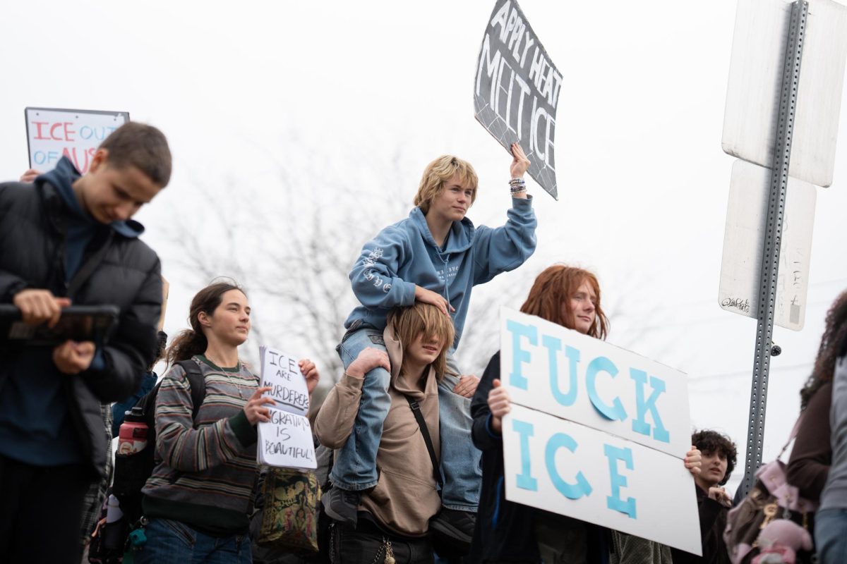 On Friday, Jan 30, approximately 500 students, armed with homemade signs, left their classes to join the protest against ICE put on by the McCallum Democratic Young Socialists. 