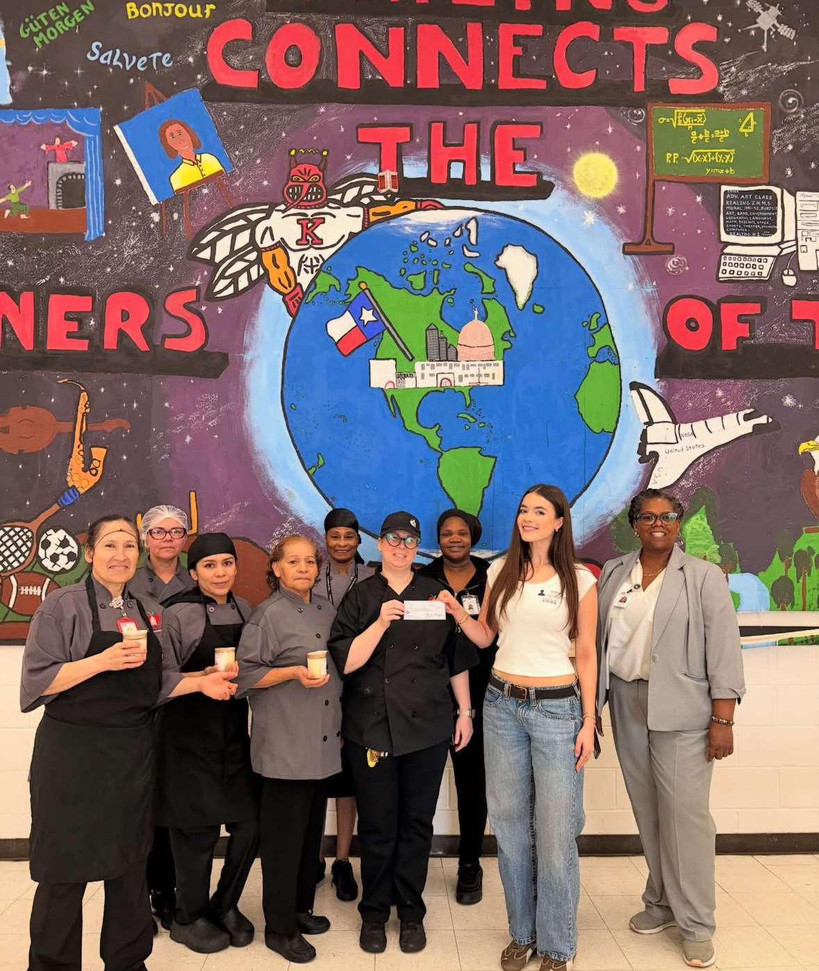 Chalupka donating her profits to the school lunches at Keeling Middle School. Photo courtesy of Chalupka.