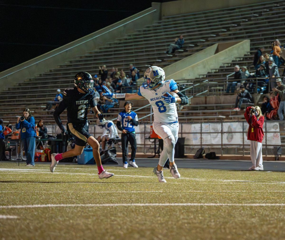 Hopper blocks Navarro player during game against Navarro last season on Oct. 31 at House Park. 
