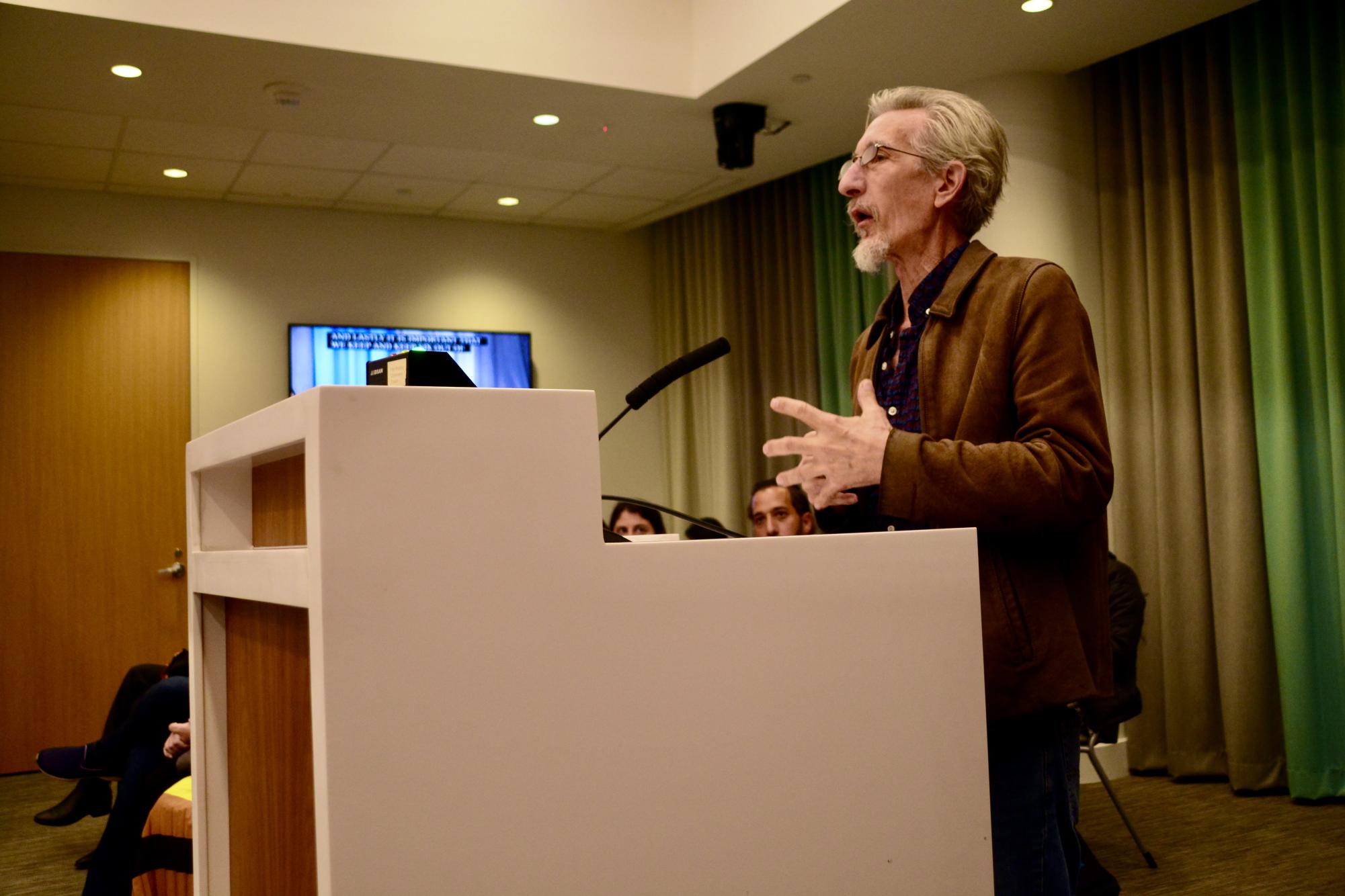 Education Austin president Ken Zarifis speaks about the importance of preserving teacher's jobs and educational programs despite the deficit at an AISD board meeting on April 23. 