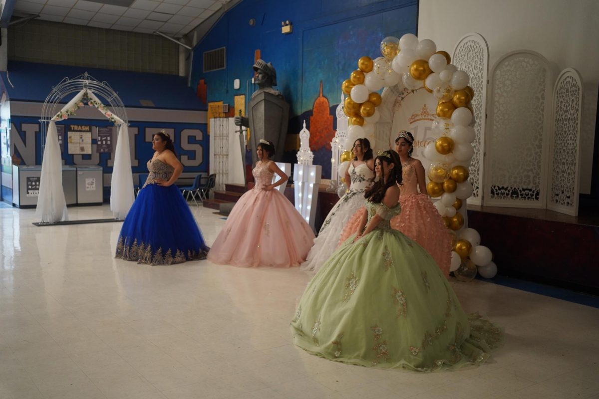 The five Quinceañeras lined up for photos after the Waltz.